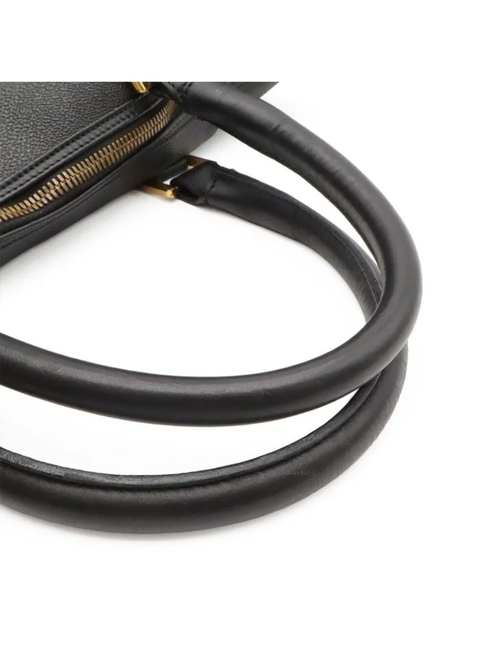 Versace Medusa Boston Bag Purse Leather Black Gold